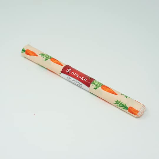SINGER Carrot Print Ringspun Cotton Fabric Fat Quarter